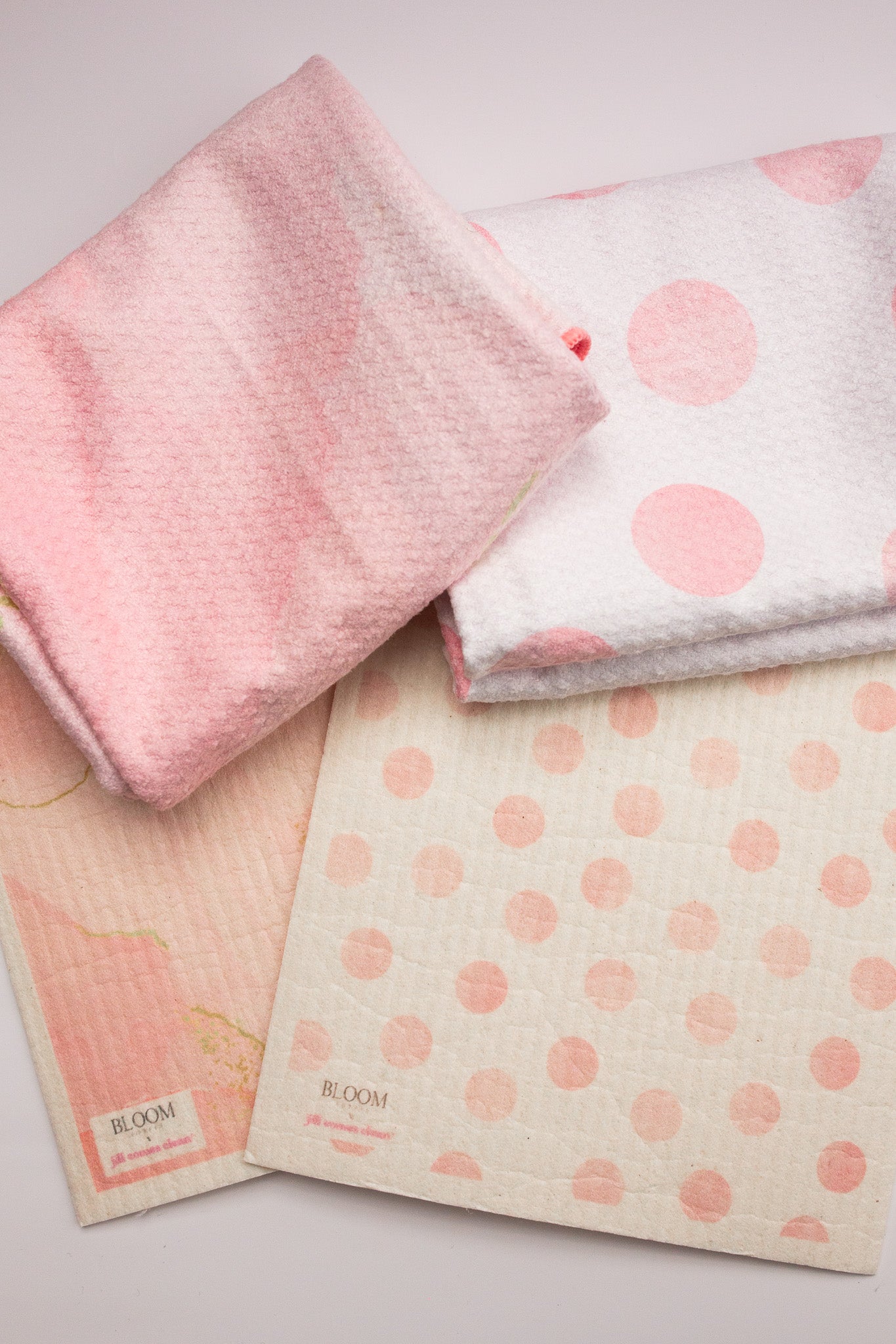 Pink Polka Dot Swedish Dishcloth