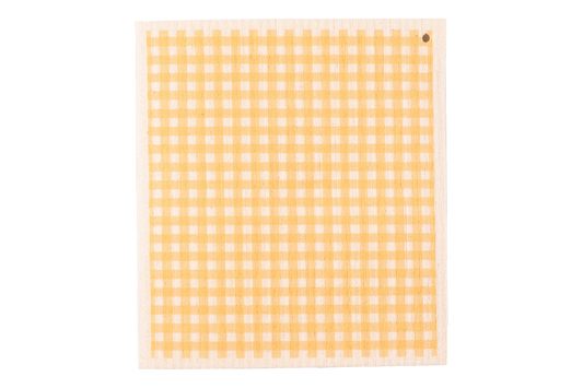 Yellow Check Swedish Dishcloth