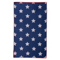 Load image into Gallery viewer, Red, white, and blue microfiber dish towel. Blue background with white stars and a red thread boarder.
