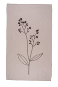 Load image into Gallery viewer, Cream colored background with a minimal black flower design on one side of the double sided waffle weave microfiber dish towel.