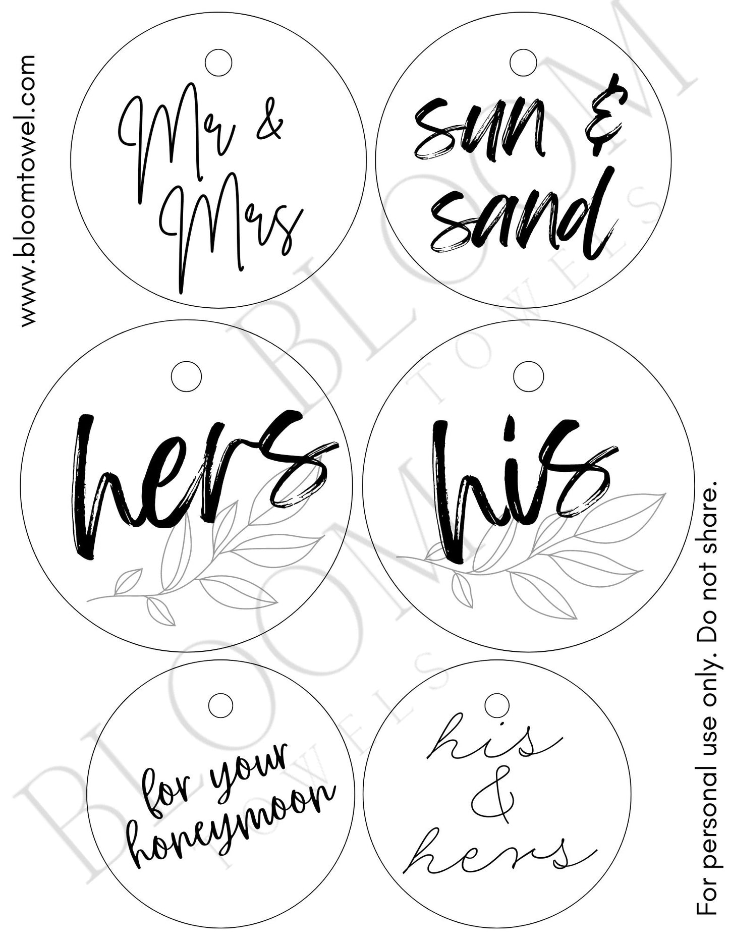 FREE Printable Wedding Gift Tags