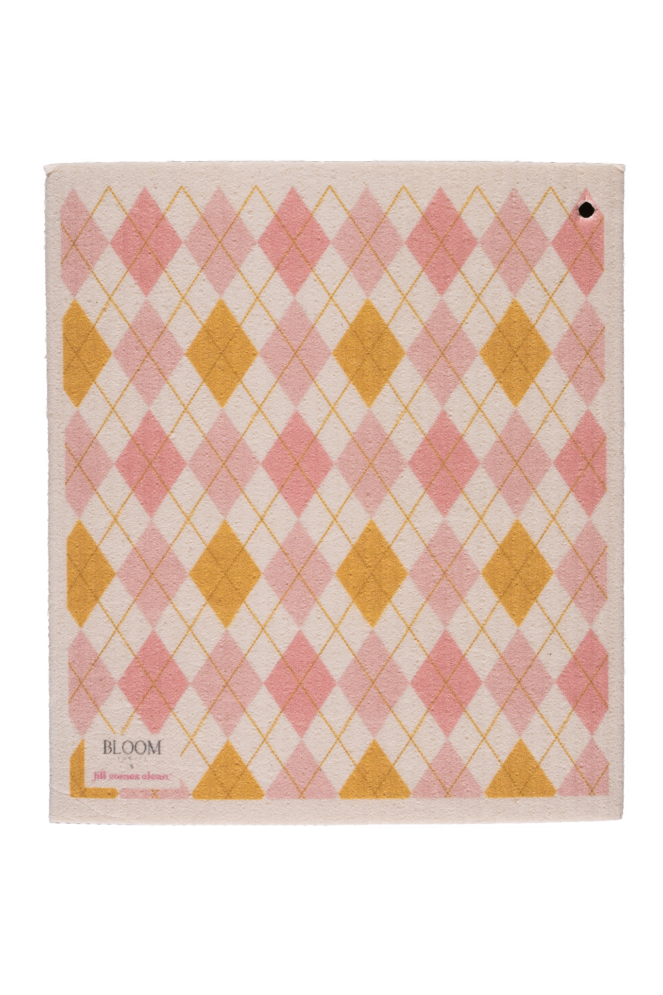 Pink Argyle Swedish Dishcloth