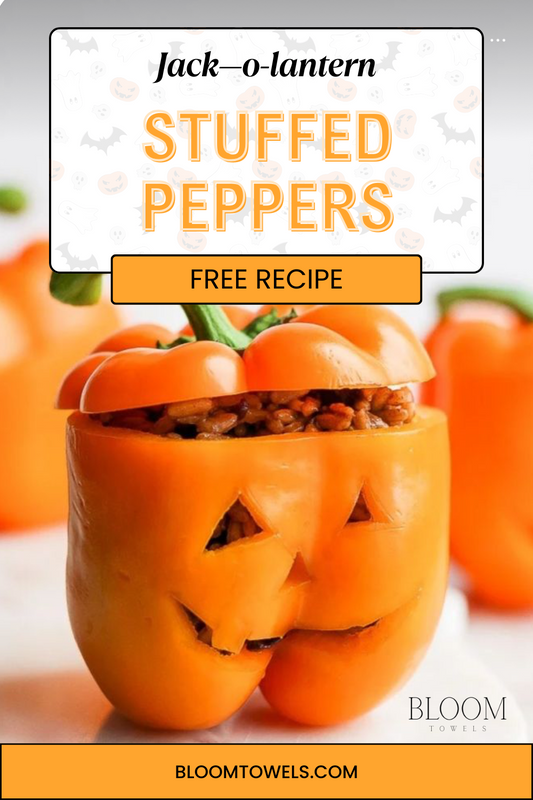 Jack-o-lantern Stuffed Peppers- Bloom FREE RECIPE